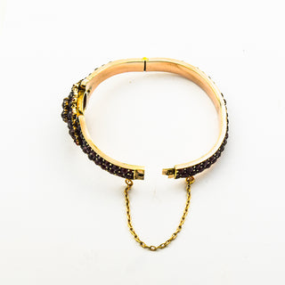 Granatarmreif aus Metall, nachhaltiger second hand Schmuck perfekt aufgearbeitet