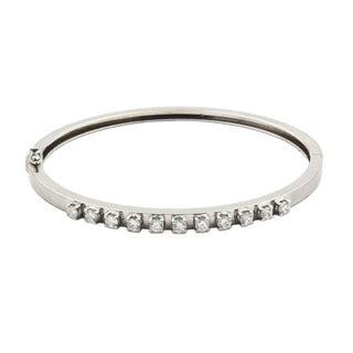 Armreif aus 750 Weißgold mit Brillant, nachhaltiger second hand Schmuck perfekt aufgearbeitet