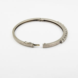 Armreif aus 750 Weißgold mit Brillant, nachhaltiger second hand Schmuck perfekt aufgearbeitet