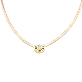 Arpas Brillantcollier aus 585 Gelb- und Weißgold, nachhaltiger second hand Schmuck perfekt aufgearbeitet