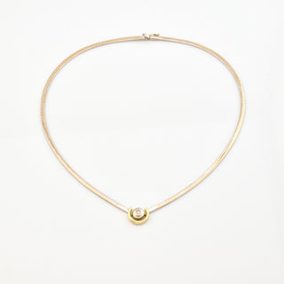 Arpas Brillantcollier aus 585 Gelb- und Weißgold, nachhaltiger second hand Schmuck perfekt aufgearbeitet