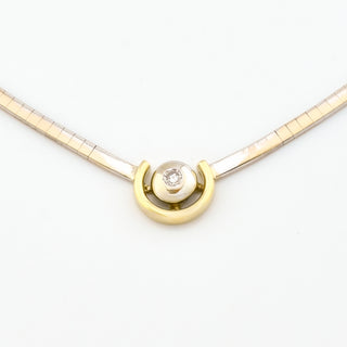Arpas Brillantcollier aus 585 Gelb- und Weißgold, nachhaltiger second hand Schmuck perfekt aufgearbeitet