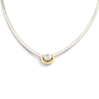 Arpas Brillantcollier aus 585 Gelb- und Weißgold, nachhaltiger second hand Schmuck perfekt aufgearbeitet