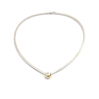 Arpas Brillantcollier aus 585 Gelb- und Weißgold, nachhaltiger second hand Schmuck perfekt aufgearbeitet
