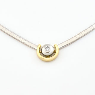 Arpas Brillantcollier aus 585 Gelb- und Weißgold, nachhaltiger second hand Schmuck perfekt aufgearbeitet
