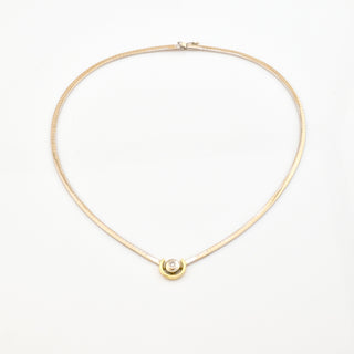 Arpas Brillantcollier aus 585 Gelb- und Weißgold, nachhaltiger second hand Schmuck perfekt aufgearbeitet