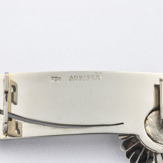 Aurifex Anhänger/Brosche aus 750 Gelb- und Weißgold mit Brillant, hochwertiger second hand Schmuck perfekt aufgearbeitet