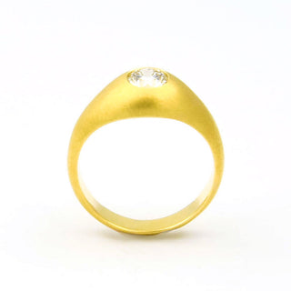 Bandring aus 585 Gelbgold mit Brillant, nachhaltiger second hand Schmuck perfekt aufgearbeitet