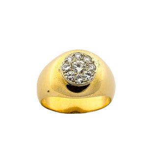 Bandring aus 585 Gelbgold mit Brillant, nachhaltiger second hand Schmuck perfekt aufgearbeitet