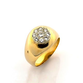 Bandring aus 585 Gelbgold mit Brillant, nachhaltiger second hand Schmuck perfekt aufgearbeitet