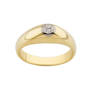 Brillantring aus 585 Gelbgold, nachhaltiger second hand Schmuck perfekt aufgearbeitet