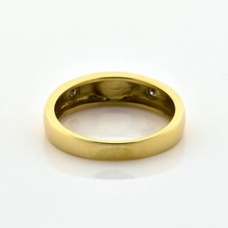 Bandring aus 585 Gelbgold mit Rubin und Brillant, nachhaltiger second hand Schmuck perfekt aufgearbeitet