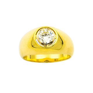 Bandring aus 585 Gelb- und Weißgold mit Brillant, nachhaltiger second hand Schmuck perfekt aufgearbeitet