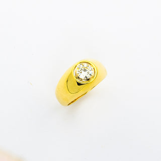 Bandring aus 585 Gelb- und Weißgold mit Brillant, nachhaltiger second hand Schmuck perfekt aufgearbeitet