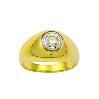 Brillant Bandring aus 585 Gelb- und Weißgold, nachhaltiger second hand Schmuck perfekt aufgearbeitet