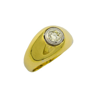Brillant Bandring aus 585 Gelb- und Weißgold, nachhaltiger second hand Schmuck perfekt aufgearbeitet