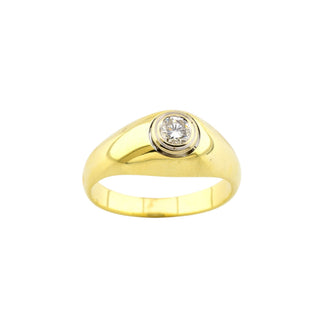 Brillantring aus 585 Gelb- und Weißgold, nachhaltiger second-hand Schmuck perfekt aufgearbeitet