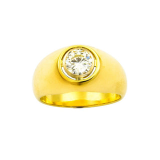 Bandring aus 585 Gelb- und Weißgold mit Brillant, nachhaltiger second hand Schmuck perfekt aufgearbeitet