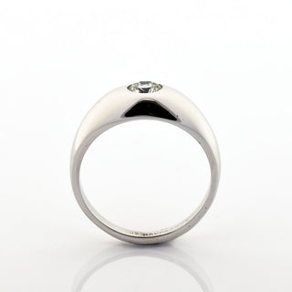 Bandring aus 585 Weißgold mit Brillant, nachhaltiger second hand Schmuck perfekt aufgearbeitet