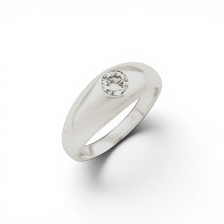 Bandring aus 585 Weißgold mit Brillant, nachhaltiger second hand Schmuck perfekt aufgearbeitet