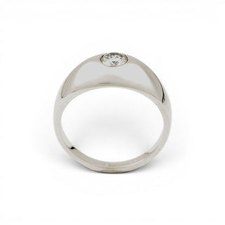 Bandring aus 585 Weißgold mit Brillant, nachhaltiger second hand Schmuck perfekt aufgearbeitet