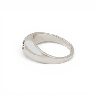 Bandring aus 585 Weißgold mit Brillant, nachhaltiger second hand Schmuck perfekt aufgearbeitet