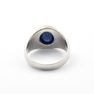 Saphirring aus 585 Weißgold, nachhaltiger second hand Schmuck perfekt aufgearbeitet