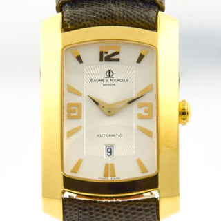 Baume & Mercier Herrenarmbanduhr Hampton Milleis Automatik mit Datumsanzeige und Schnellschaltung, gebrauchte Luxusuhr im Top-Zustand