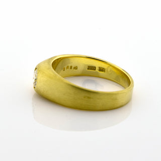 Biko Bandring aus 750 Gelbgold mit Brillant, nachhaltiger second hand Schmuck perfekt aufgearbeitet