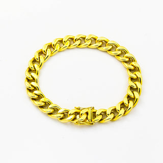Binder Panzerarmband aus 585 Gelbgold, nachhaltiger second hand Schmuck perfekt aufgearbeitet