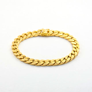 Binder Panzerarmband aus 585 Gelbgold, nachhaltiger second hand Schmuck perfekt aufgearbeitet