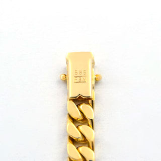 Binder Panzerarmband aus 585 Gelbgold, nachhaltiger second hand Schmuck perfekt aufgearbeitet