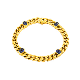 Binder Saphirarmband aus 750 Gelbgold, nachhaltiger second hand Schmuck perfekt aufgearbeitet
