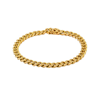 Binder Panzerarmband aus 585 Gelbgold, nachhaltiger second hand Schmuck perfekt aufgearbeitet