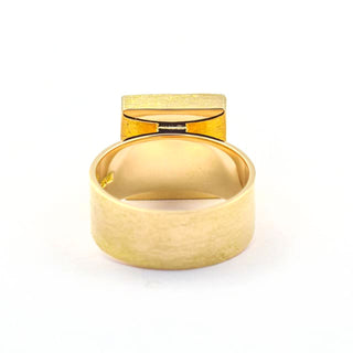 Björn Weckström Ring aus 585 Gelbgold mit Pyrit, nachhaltiger second hand Schmuck perfekt aufgearbeitet