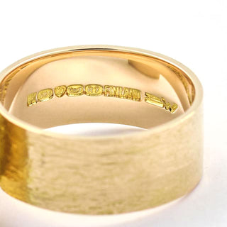 Björn Weckström Ring aus 585 Gelbgold mit Pyrit, nachhaltiger second hand Schmuck perfekt aufgearbeitet