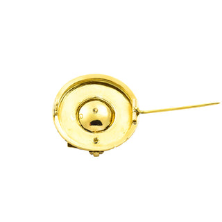 Brosche aus 585 Gelbgold mit Perle, nachhaltiger second hand Schmuck perfekt aufgearbeitet