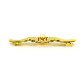 Perlenbrosche aus 585 Gelbgold, nachhaltiger second hand Schmuck perfekt aufgearbeitet