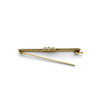 Diamantbrosche aus 585 Gelbgold/Platin, nachhaltiger second-hand Schmuck perfekt aufgearbeitet