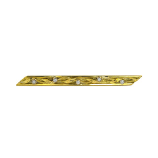 Brosche aus 585 Gelb- und Weißgold mit Brillant, Jugendstil, Handarbeit, nachhaltiger second hand Schmuck perfekt aufgearbeitet