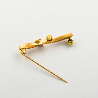 Brosche aus 585 Roségold mit Brillant und Diamant, nachhaltiger second hand Schmuck perfekt aufgearbeitet