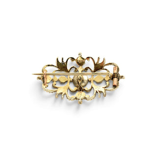 Diamantbrosche aus Silber/Gold, nachhaltiger second-hand Schmuck perfekt aufgearbeitet