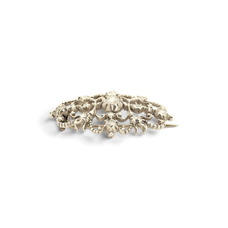 Diamantbrosche aus Silber/Gold, nachhaltiger second-hand Schmuck perfekt aufgearbeitet