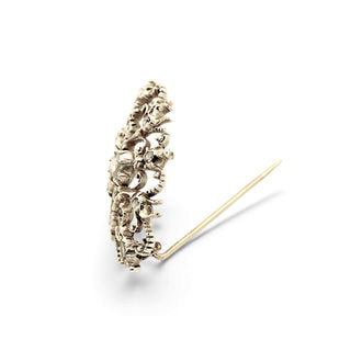 Diamantbrosche aus Silber/Gold, nachhaltiger second-hand Schmuck perfekt aufgearbeitet