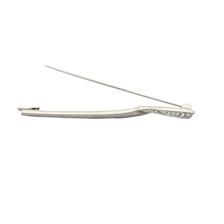 Brosche aus 585 Weißgold mit Brillant, nachhaltiger second hand Schmuck perfekt aufgearbeitet