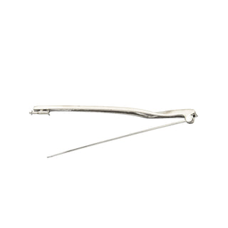 Brosche aus 585 Weißgold mit Brillant, nachhaltiger second hand Schmuck perfekt aufgearbeitet