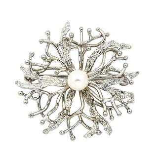 Penlenbrosche aus 585 Weißgold, nachhaltiger second hand Schmuck perfekt aufgearbeitet