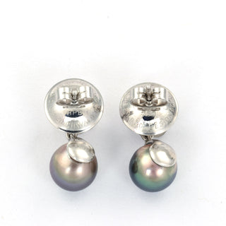 Buchwald Perlenohrhänger aus 750 Weißgold mit Brillant, nachhaltiger second hand Schmuck perfekt aufgearbeitet