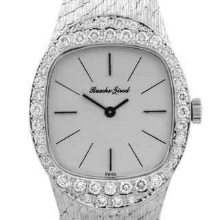 Bueche Girod Handaufzug und Edelsteinbesatz, gebrauchte Luxusuhr im Top-Zustand