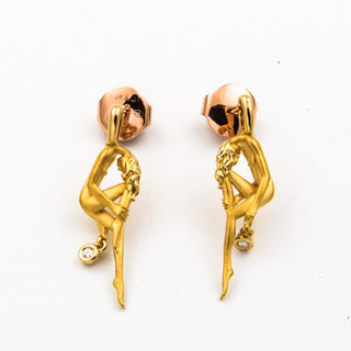 Carrera Y Carrera Ohrstecker Frau aus 750 Gelbgold mit Brillant, nachhaltiger second hand Schmuck perfekt aufgearbeitet